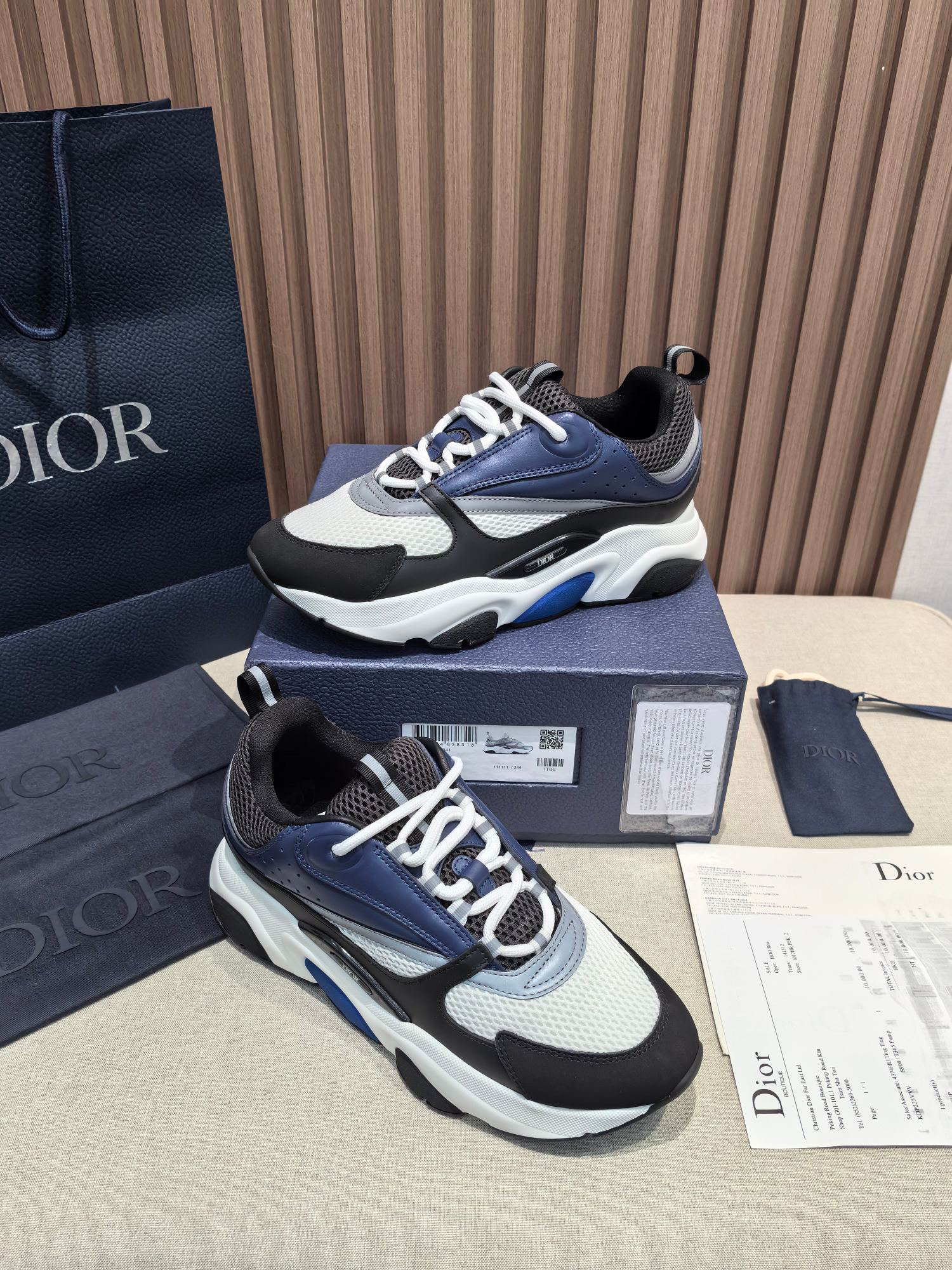 Dior B22 Low-Top Chunky Sneakers Blue