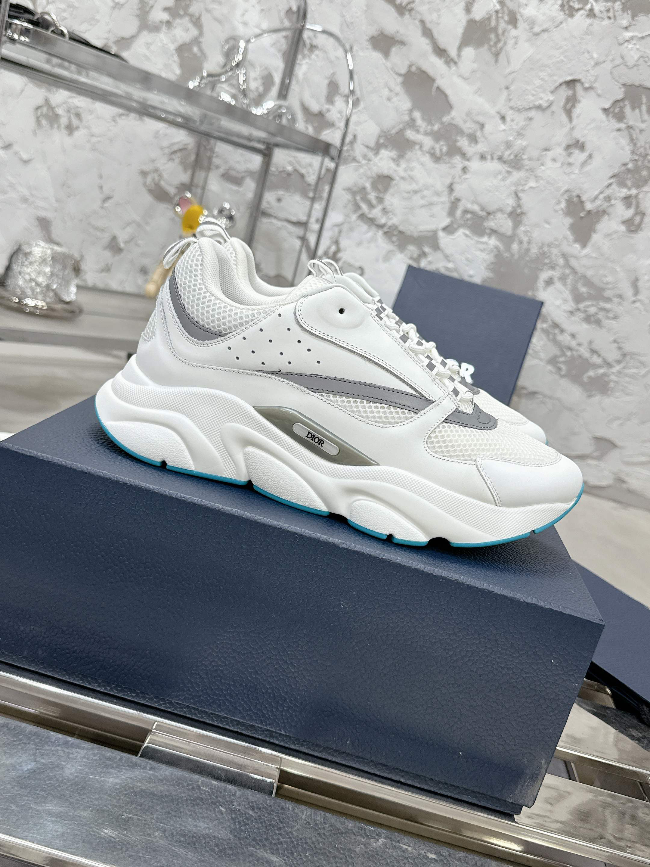 Dior B22 Mesh Sneakers White