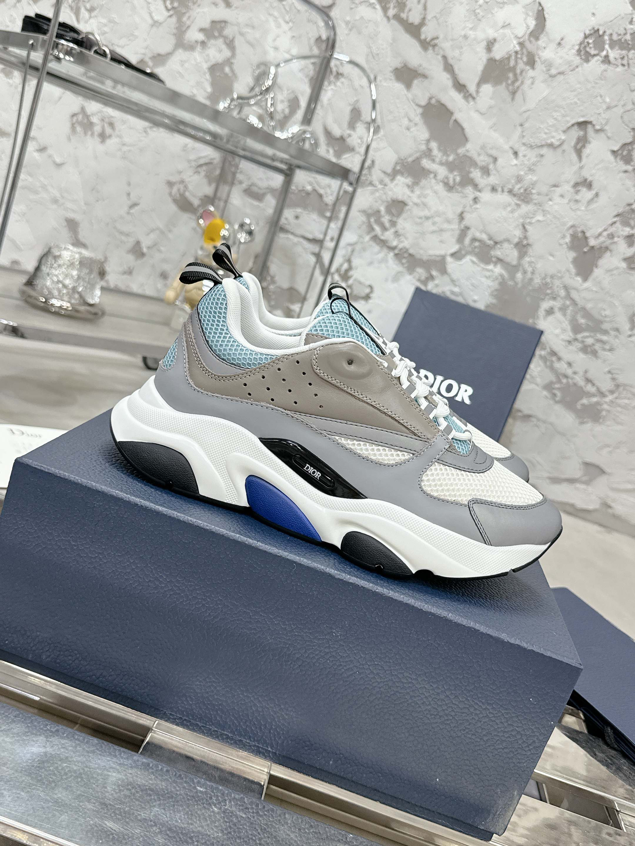 Dior B22 Mesh Runner Sneakers Grey