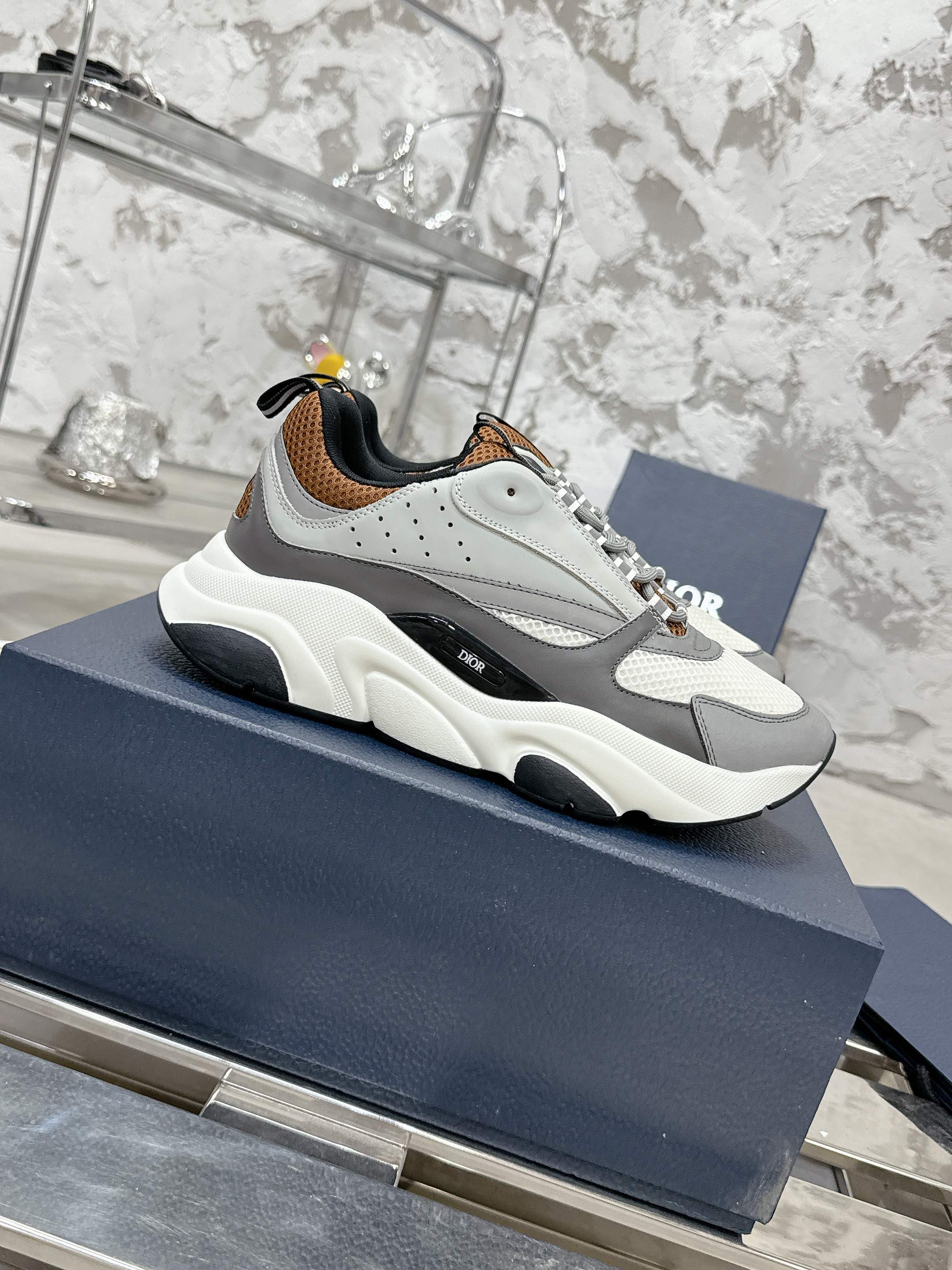 Dior B22 Mesh Casual Sneakers Grey