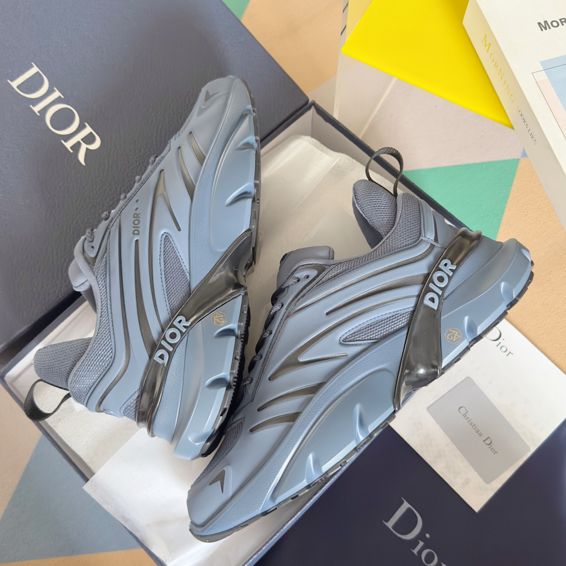 Dior B44 Blade Chunky Running Sneakers Blue