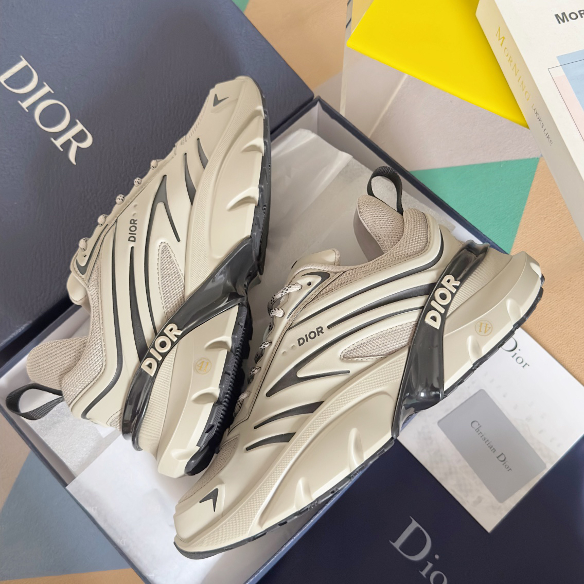 Dior B44 Blade Chunky Sneakers Beige