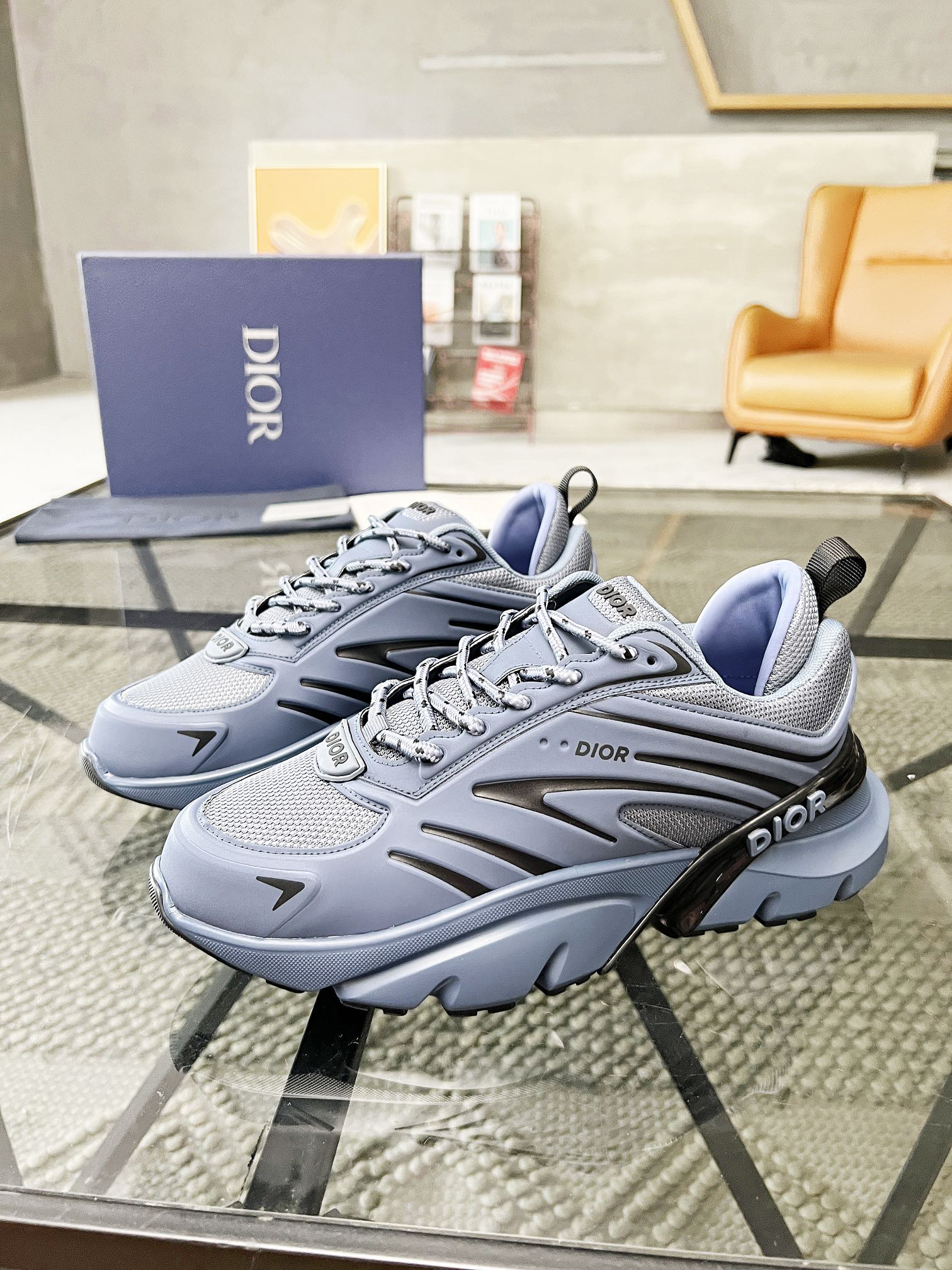 Dior B44 Blade Mesh Sneakers Gray-Blue