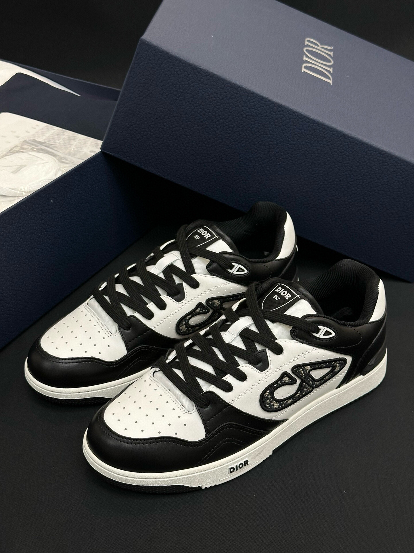 Dior B57 Low-Top Sneakers Black/White