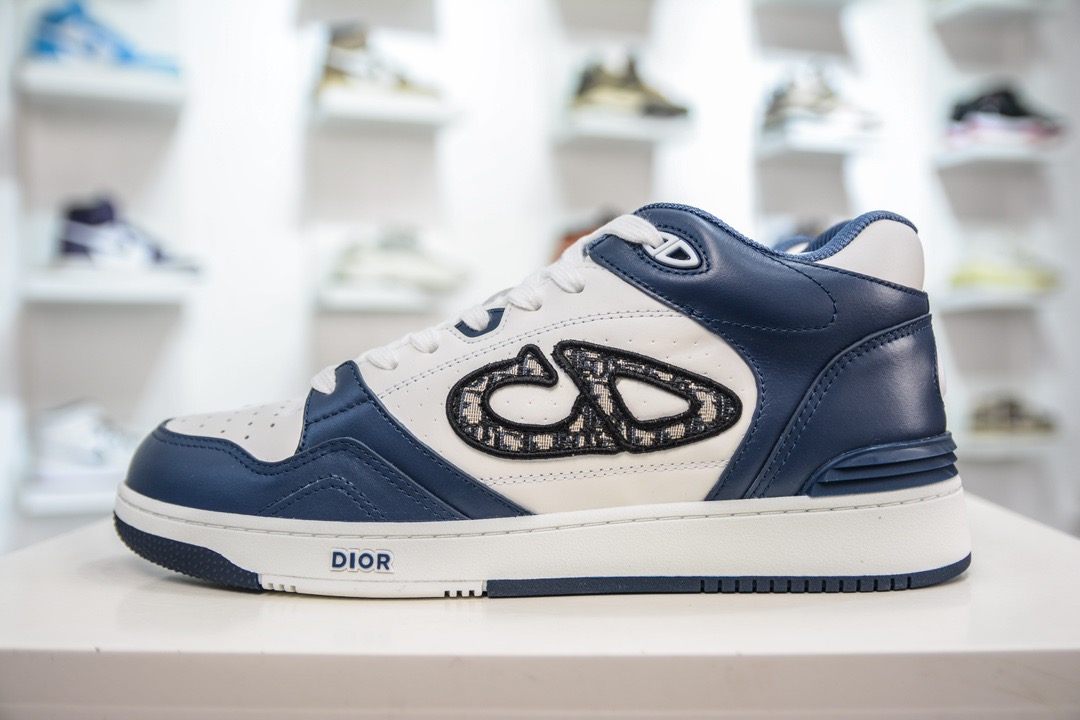 Dior B57 Mid-Top Sneakers Navy/White