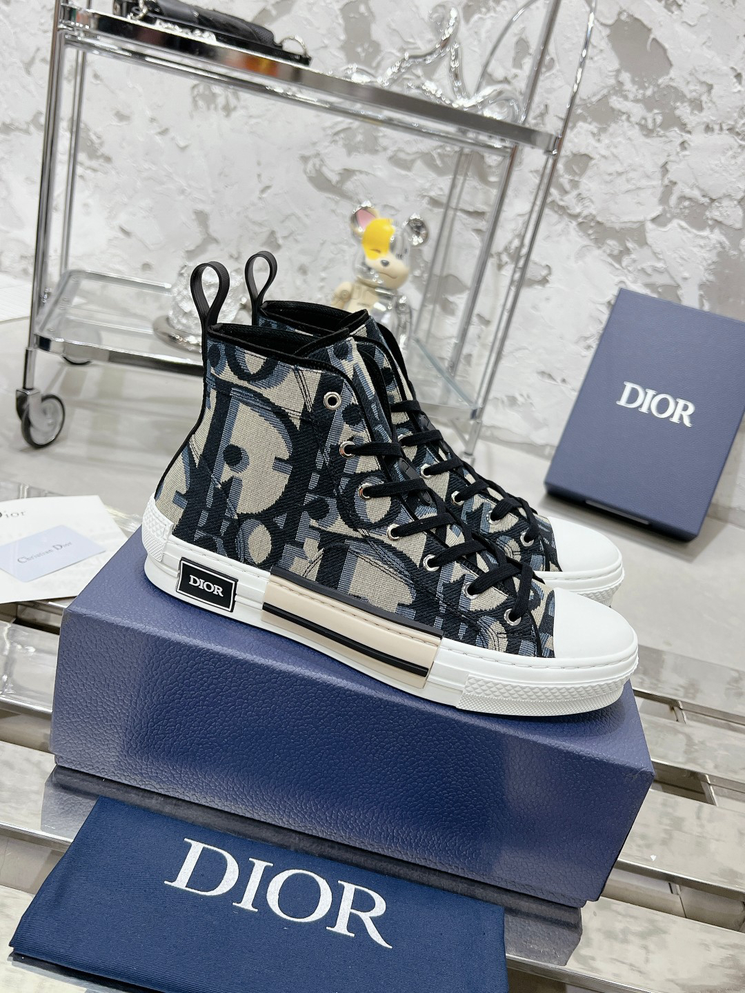 Dior B23 Oblique High-Top Sneakers Multicolor