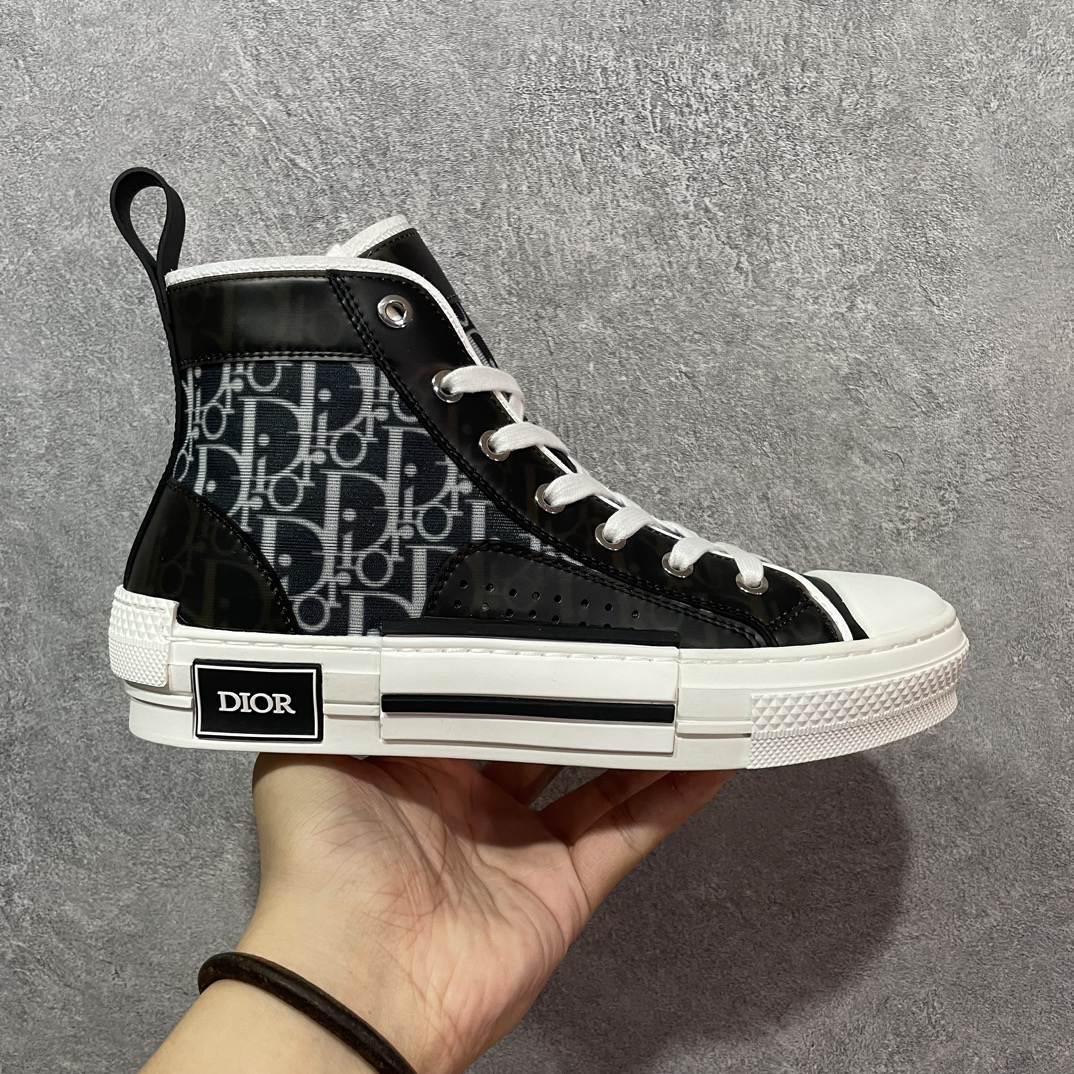 Dior B23 Oblique High-Top Sneakers Black/White