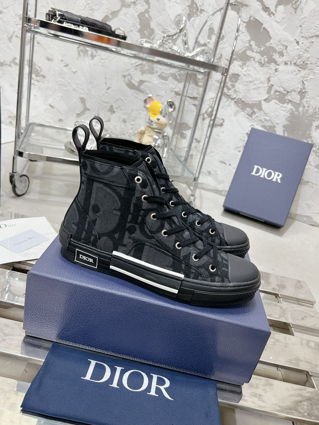 Dior B23 Oblique High-Top Sneakers Black