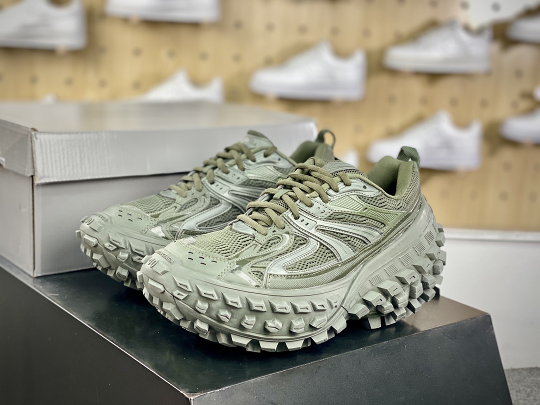 Balenciaga Defender Platform Sneakers Army Green