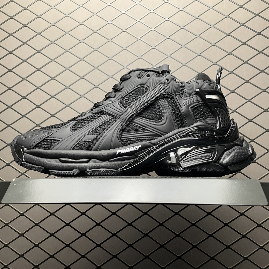 Balenciaga Runner Distressed Dad Sneakers Black