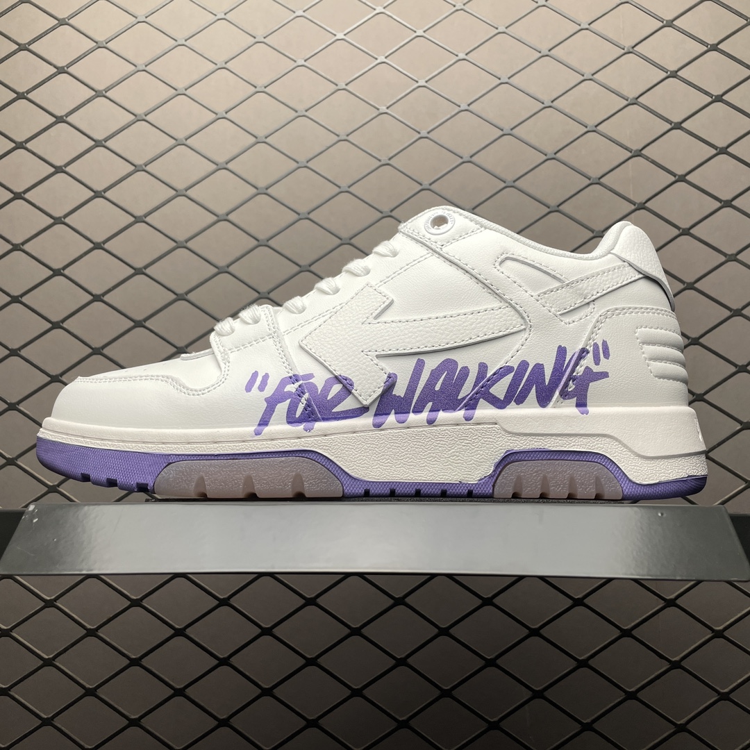 Off-White Out of Office Low-Top Leather Sneakers White/Purple