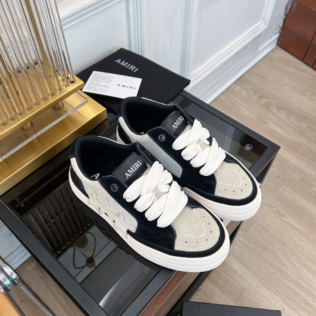 Amiri Star Panel Low-Top Sneakers Black/White