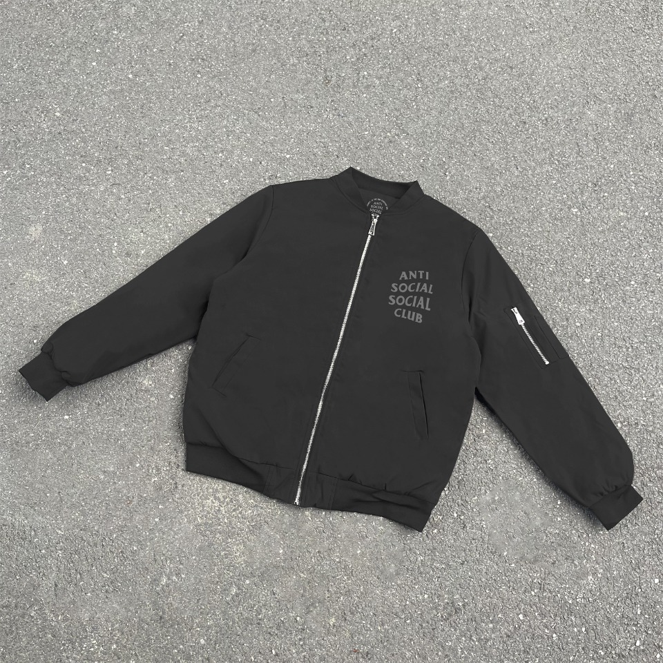 ASSC 3M Reflective Bomber Jacket Black