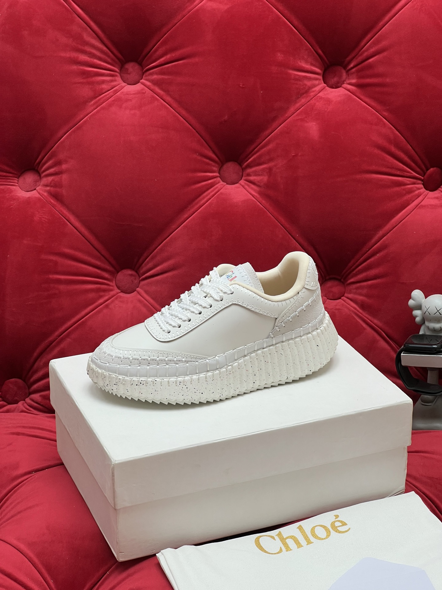 Chloe Chunky Low-Top Sneakers White