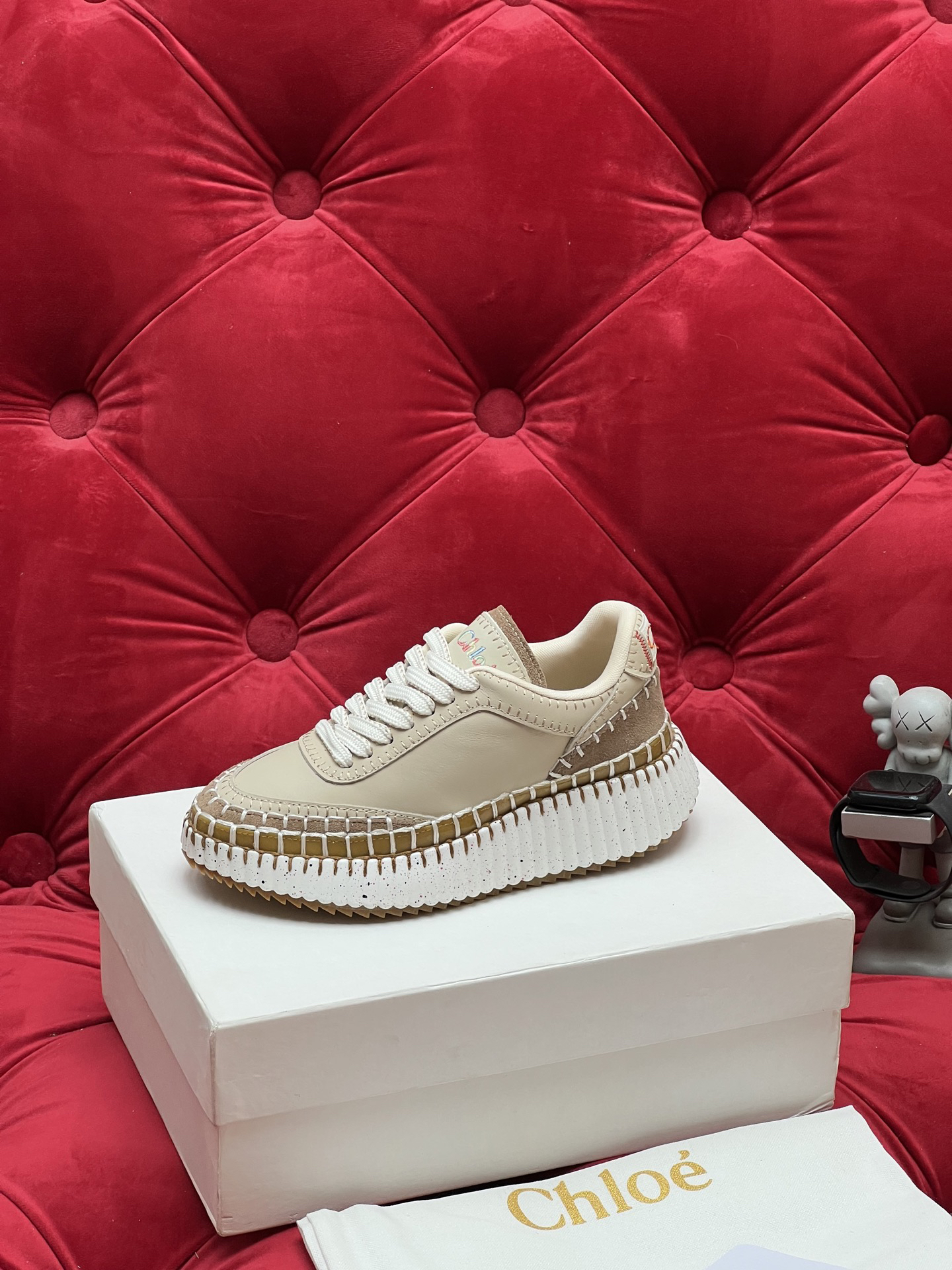 Chloe Chunky Casual Sneakers Beige