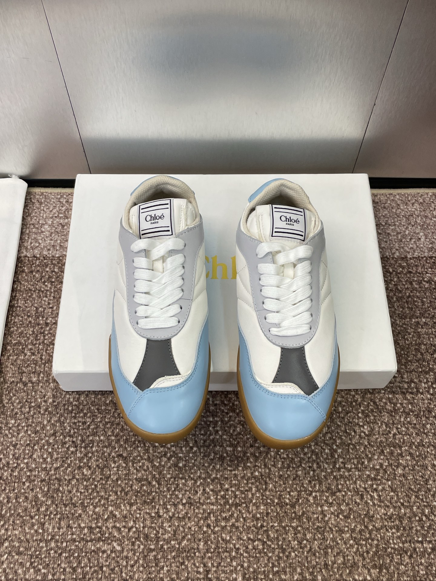 Chloe Lace-Up Runner Sneakers Blue