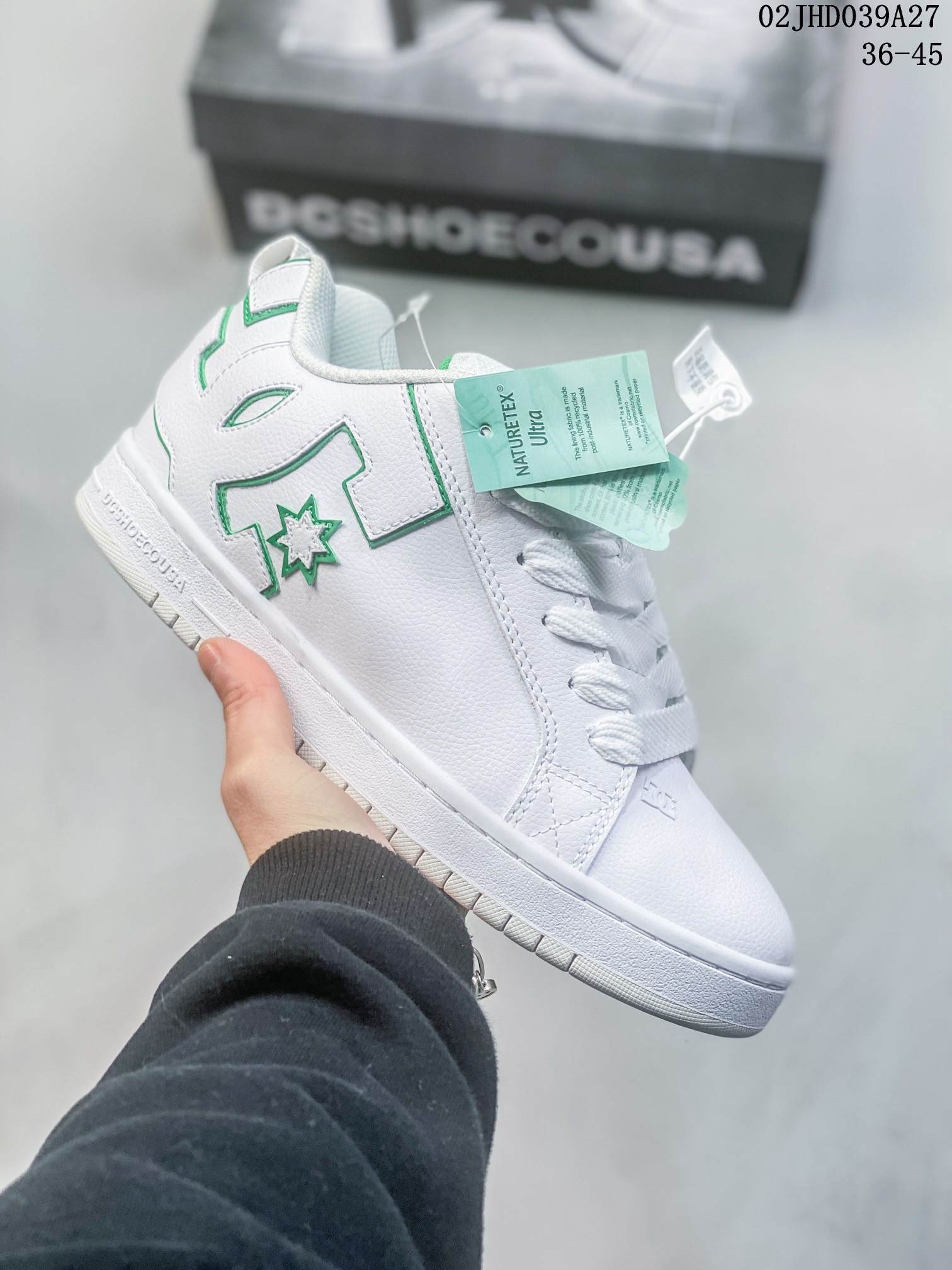 DC Shoes Low-Top Skate Sneaker White/Green