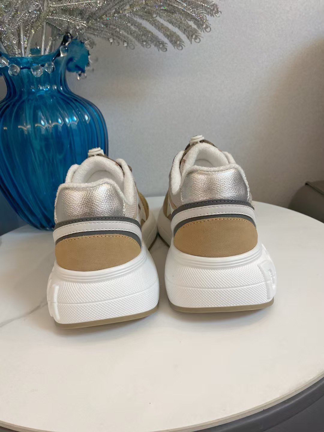 D&G Leather Mesh Sneakers Khaki