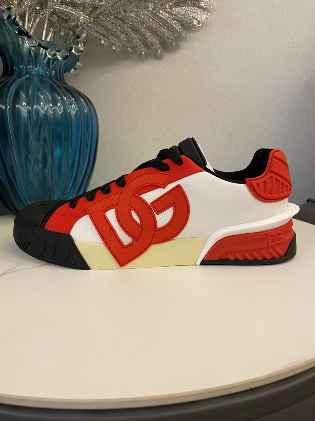 Dolce & Gabbana Leather Sport Sneakers Red