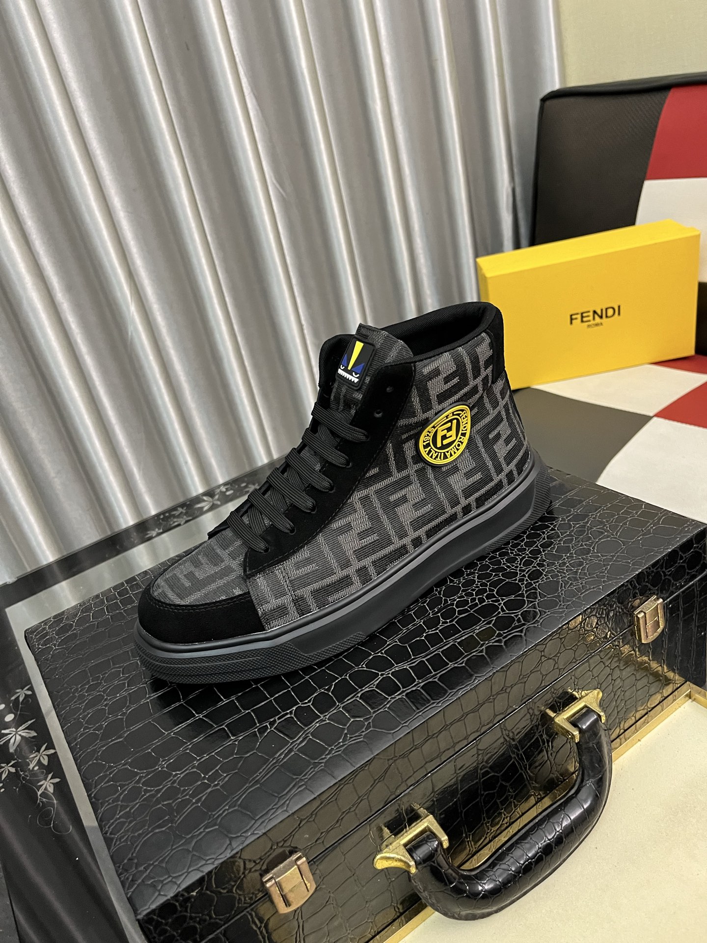 Fendi FF High-Top Sneakers Black