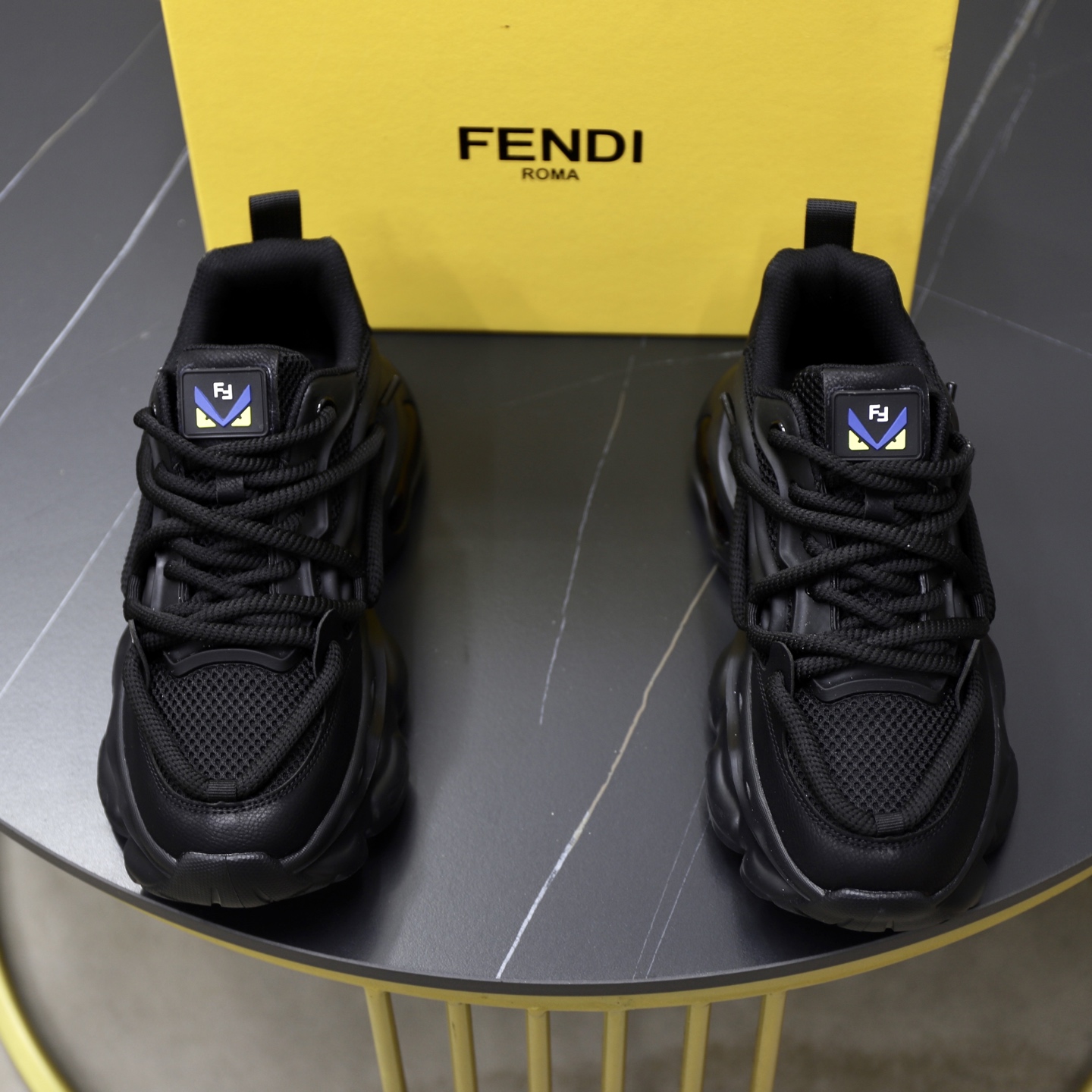 Fendi Breathable Chunky Sneakers Black