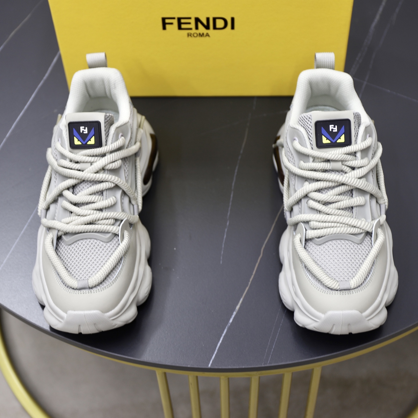 Fendi Breathable Mesh Chunky Sneakers Grey