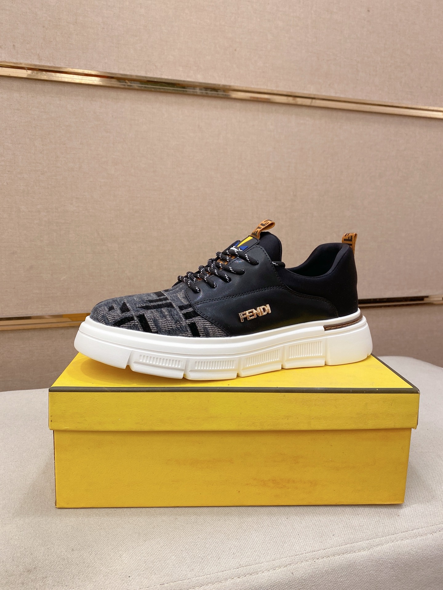 Fendi Logo Chunky Sneakers Black