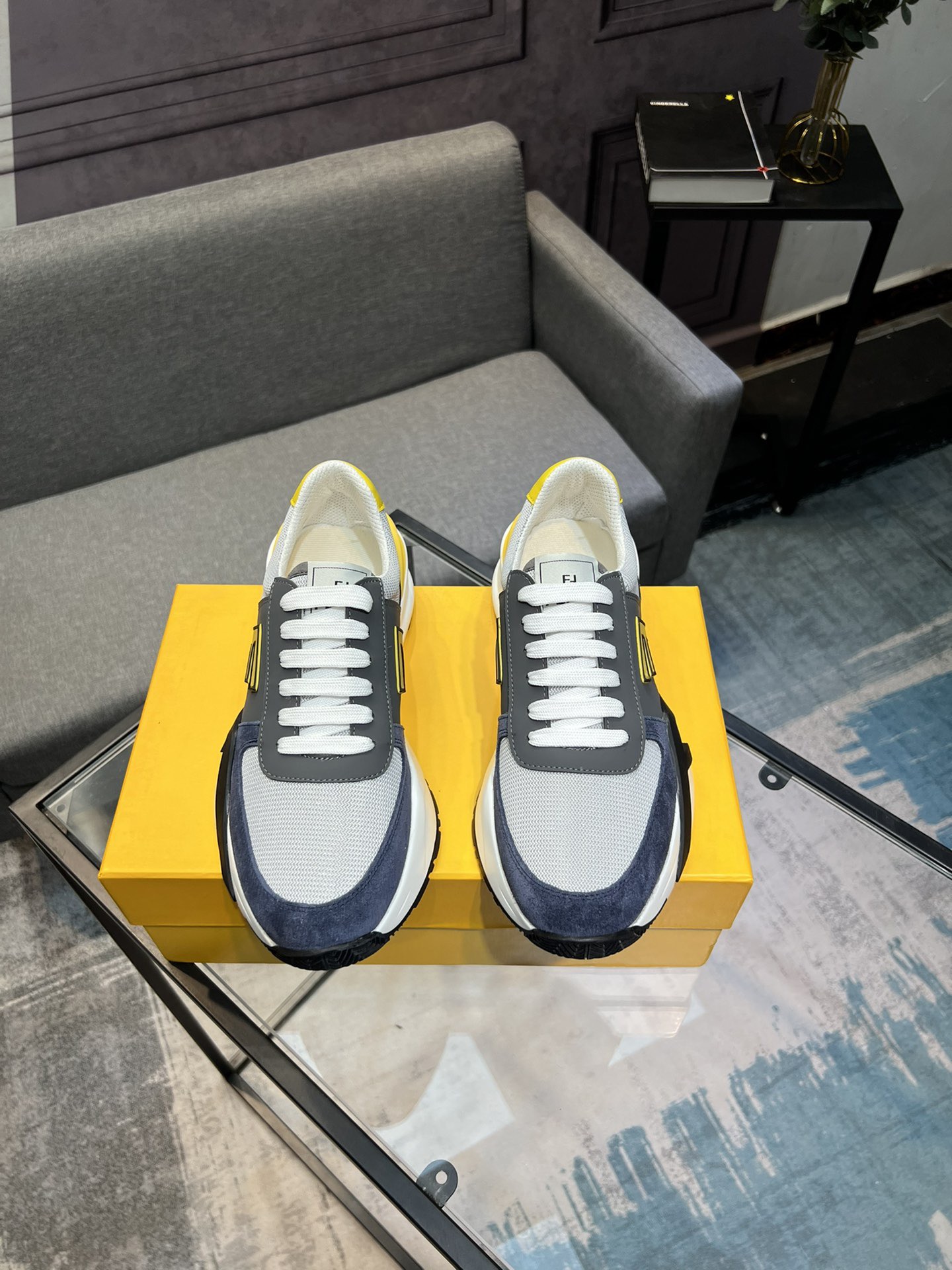 Fendi Mesh Runner Sneakers Grey