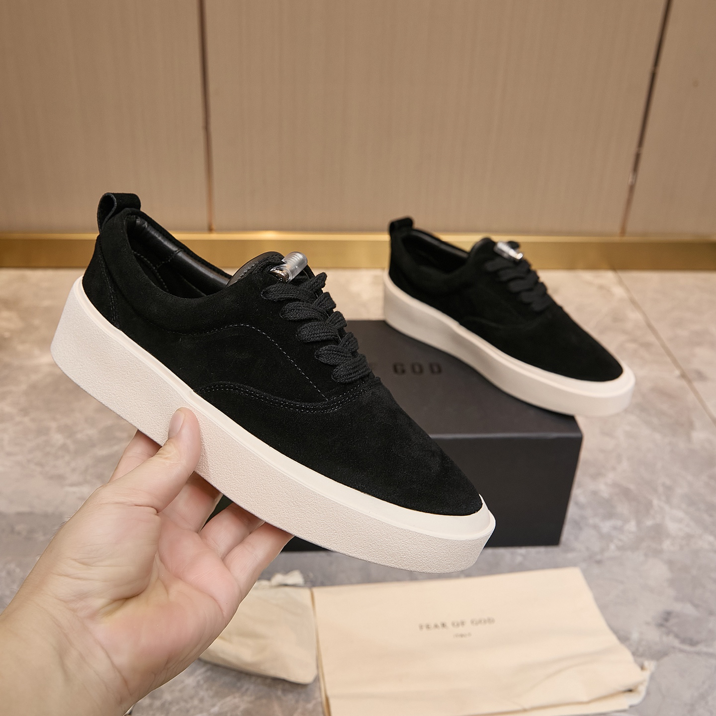 Fear of God FOG 101 Suede Skate Sneakers Black