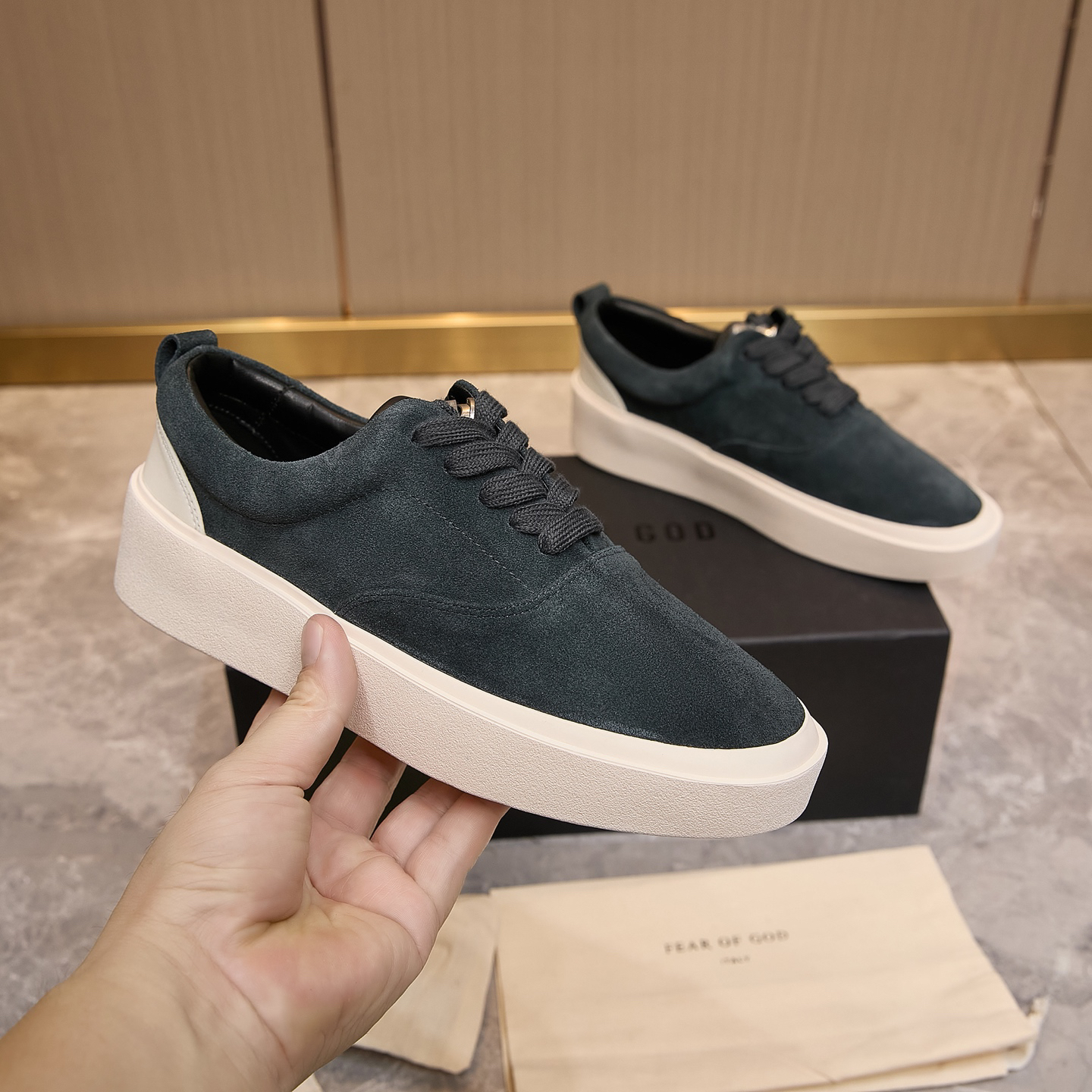Fear of God FOG 101 Suede Skate Sneakers Dark Green