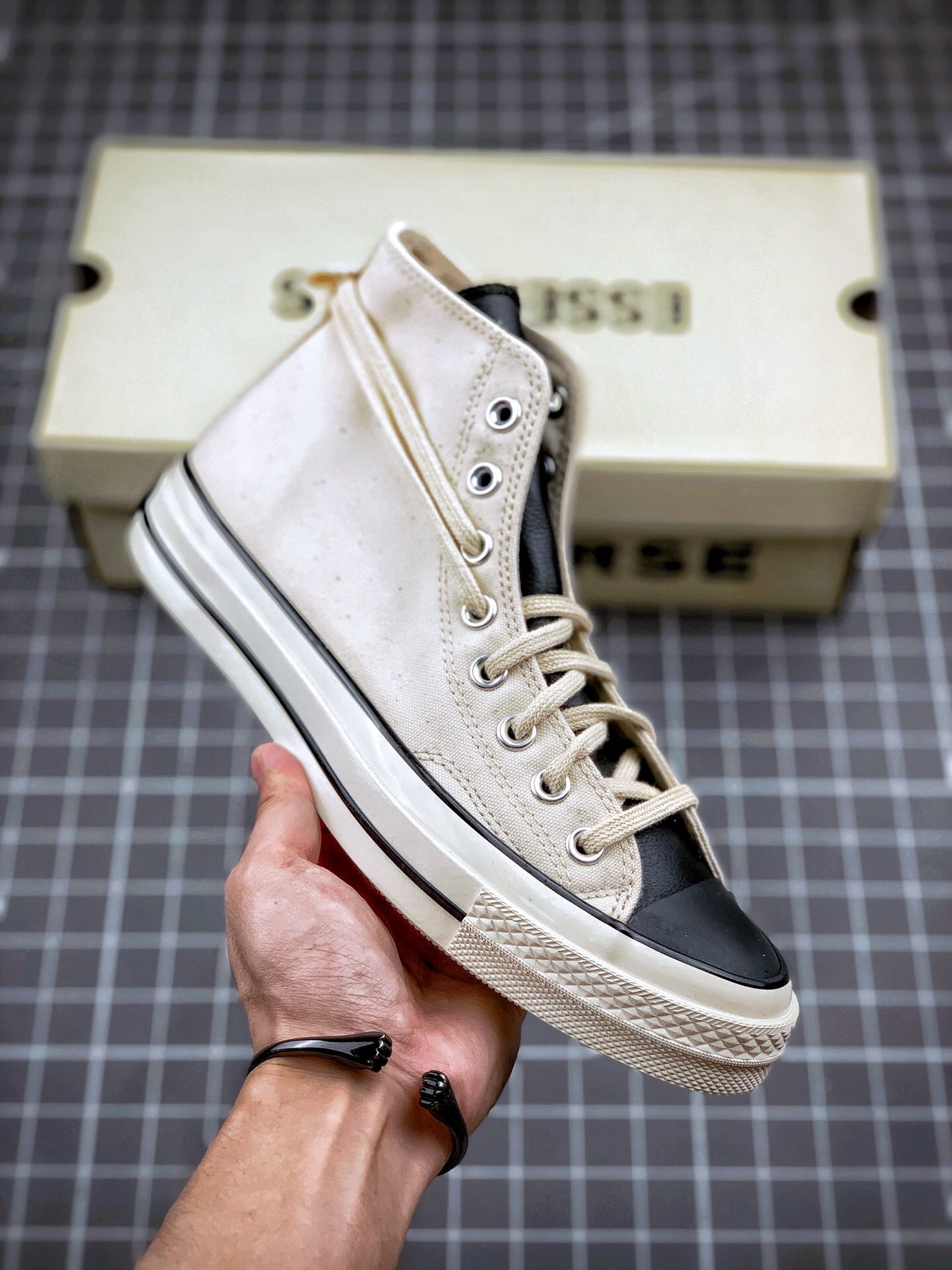 Essentials x Converse Chuck 70 High Black Beige