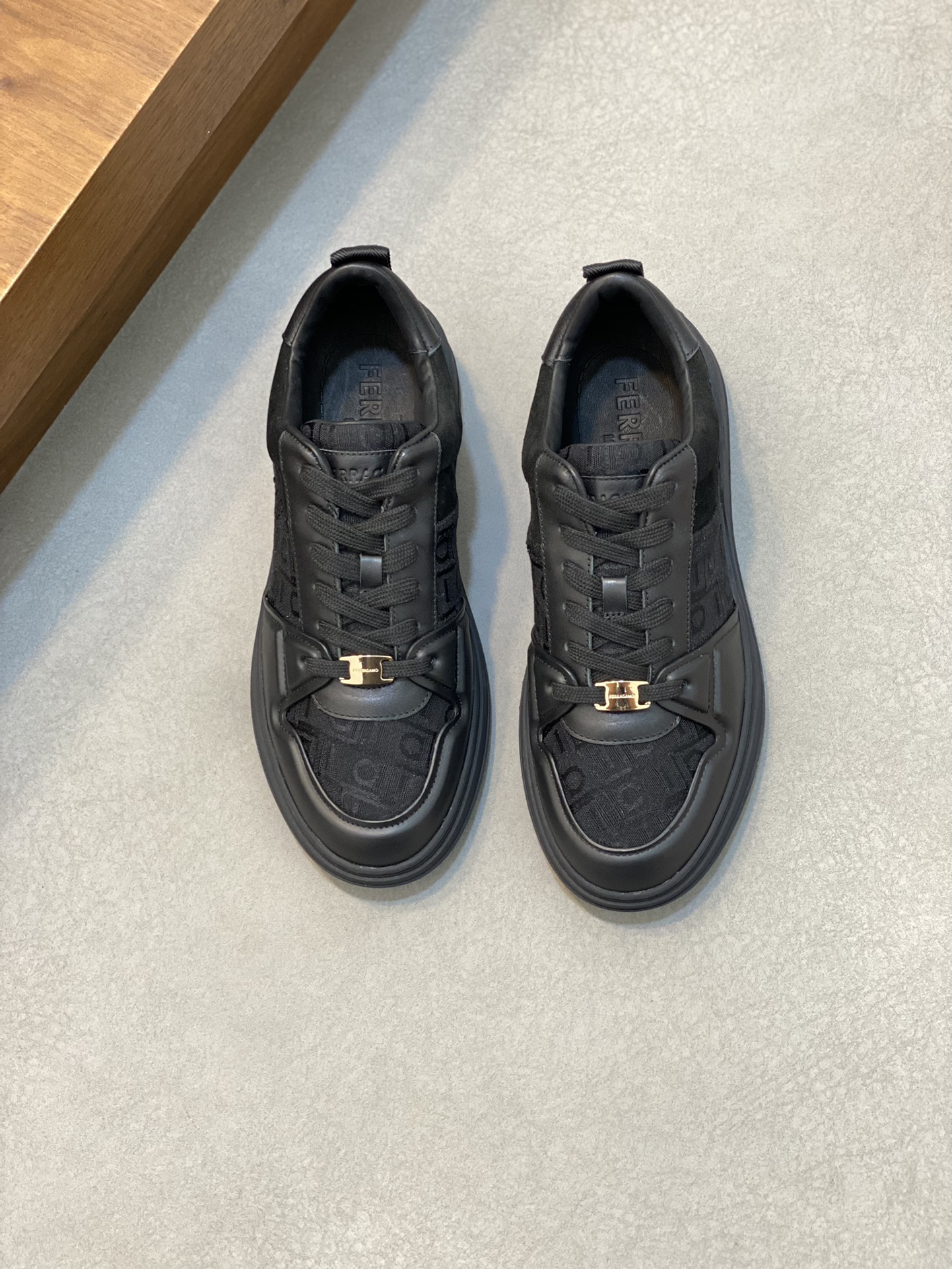 Ferragamo Napa Leather Sneakers Black