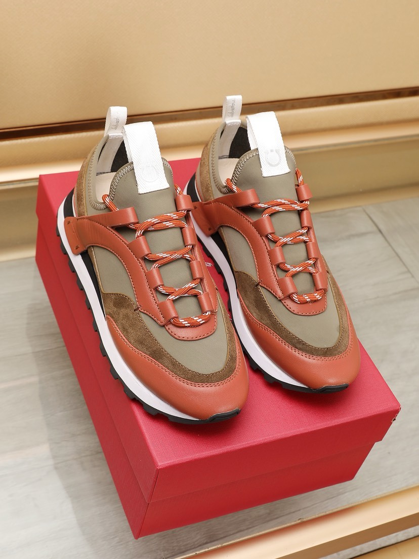 Ferragamo Leather Runner Sneakers Multi-Color