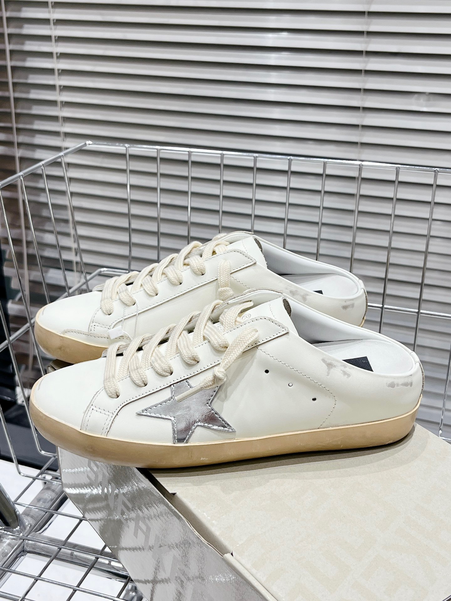 Golden Goose Superstar Sabot Sneakers White/Silver