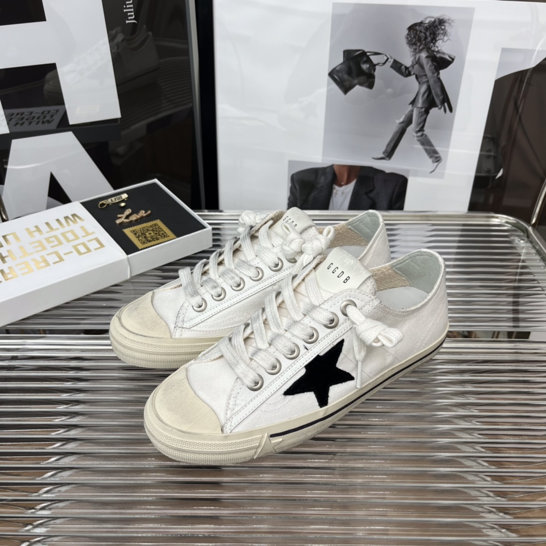 Golden Goose VSTAR2 Canvas Sneakers White/Black Star