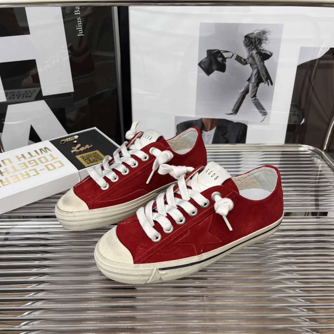 Golden Goose VSTAR2 Canvas Sneakers Velvet Red