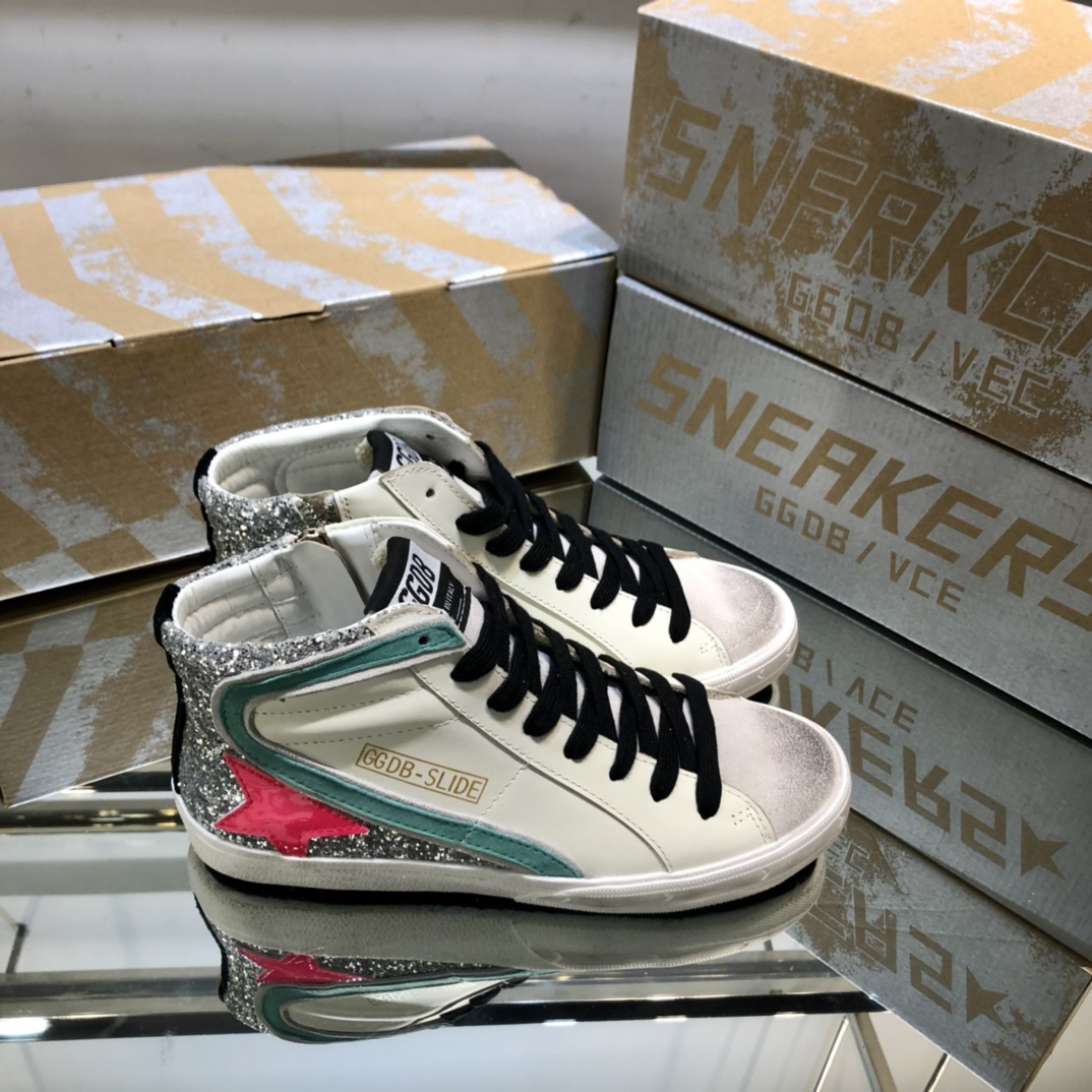 Golden Goose GGDB Slide High-Top Sneakers Multicolor