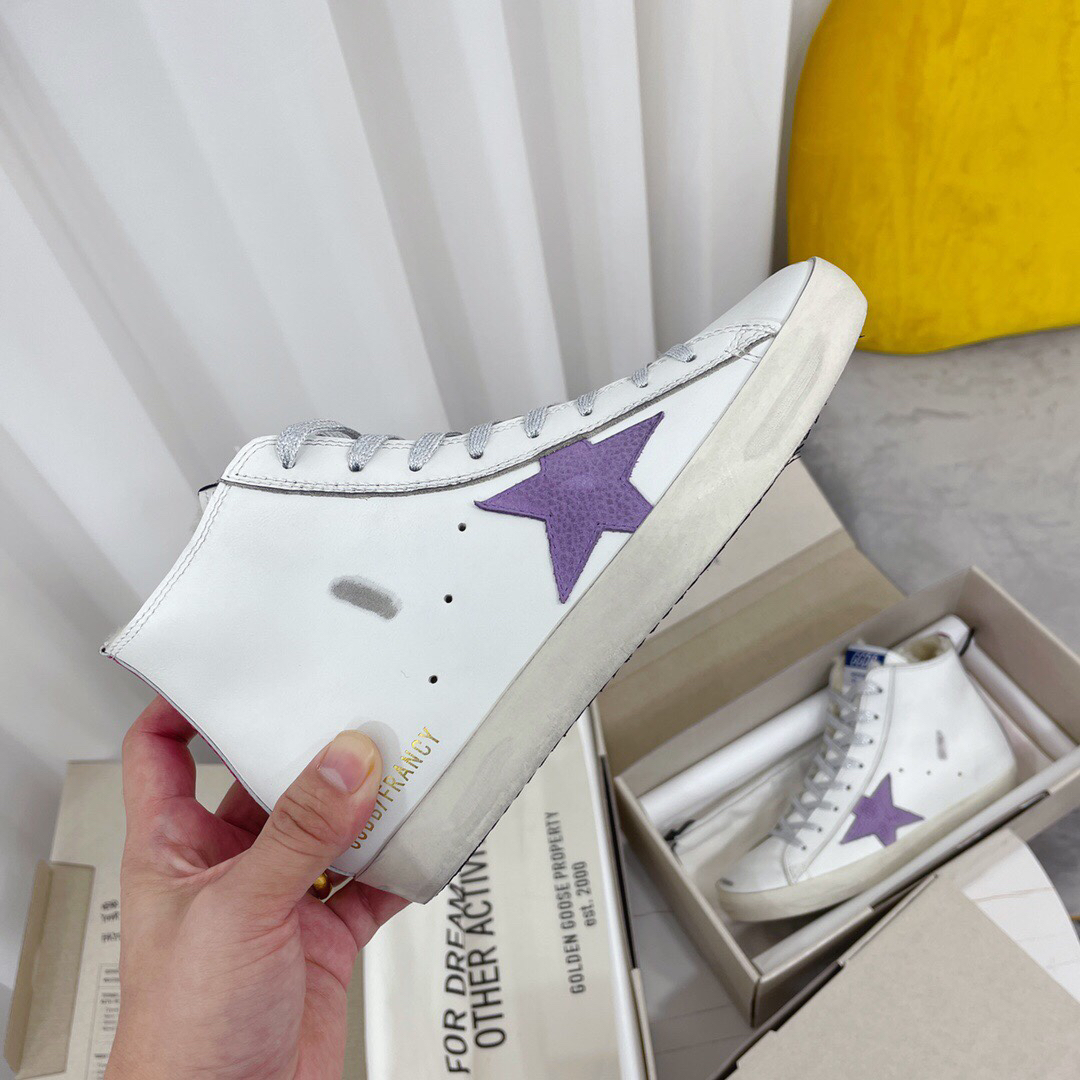 Golden Goose Francy Sherpa High-Top Sneakers Purple