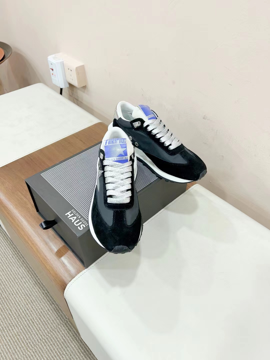 Golden Goose Marathon Running Sneakers Black/Silver