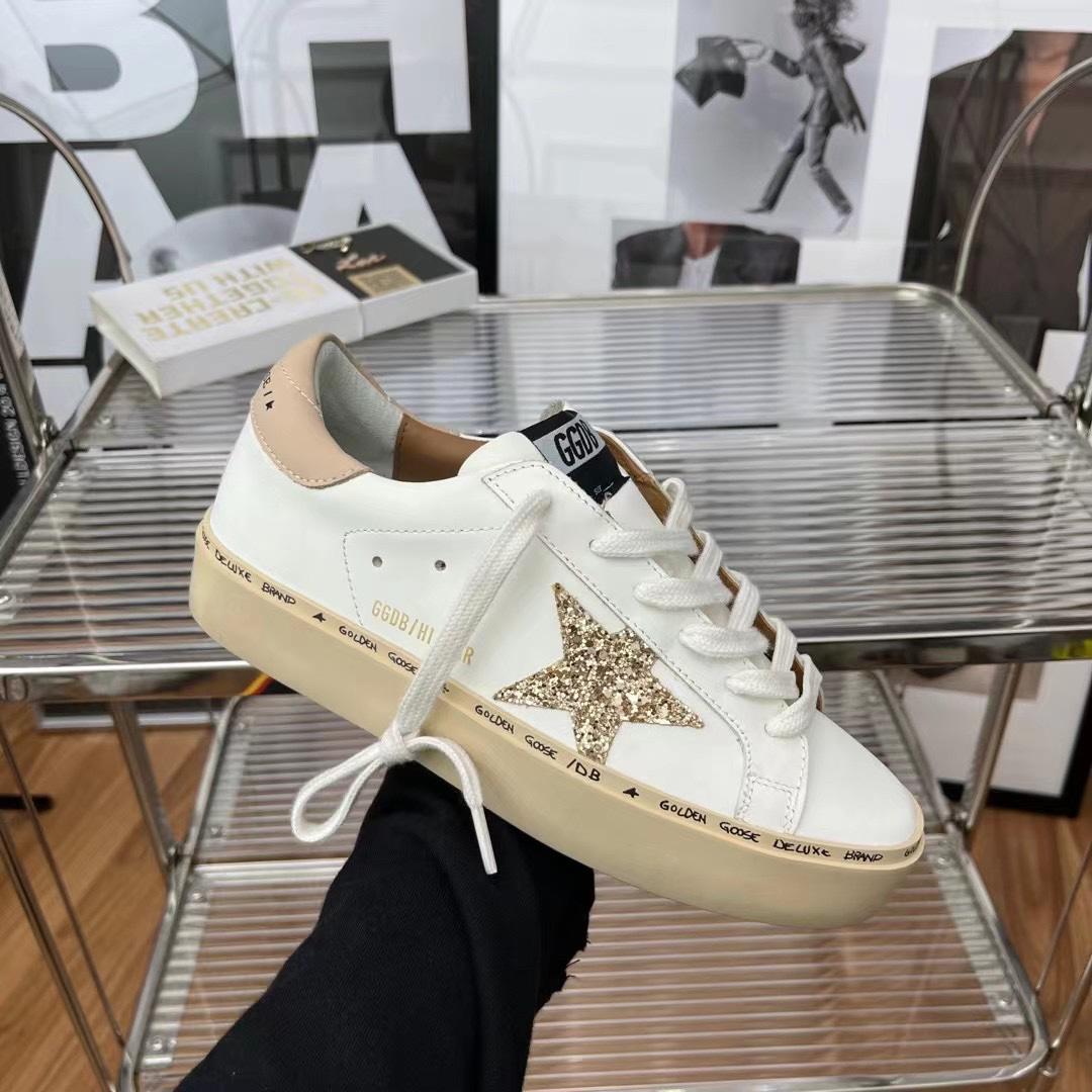 Golden Goose Hi Star Platform Sneakers White/Beige/Gold