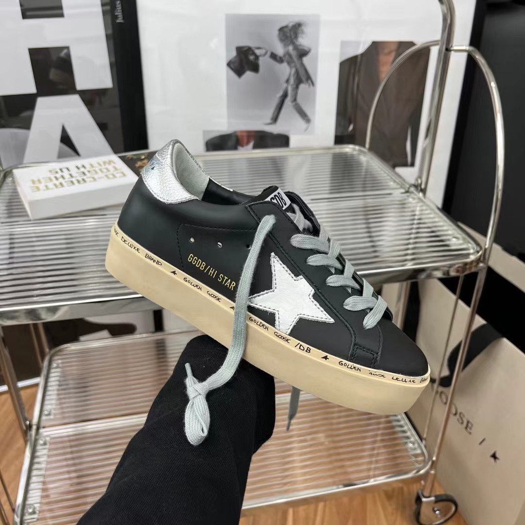 Golden Goose Hi Star Platform Sneakers Black/Silver