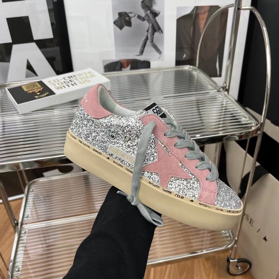 Golden Goose Hi Star Glitter Sneakers Pink
