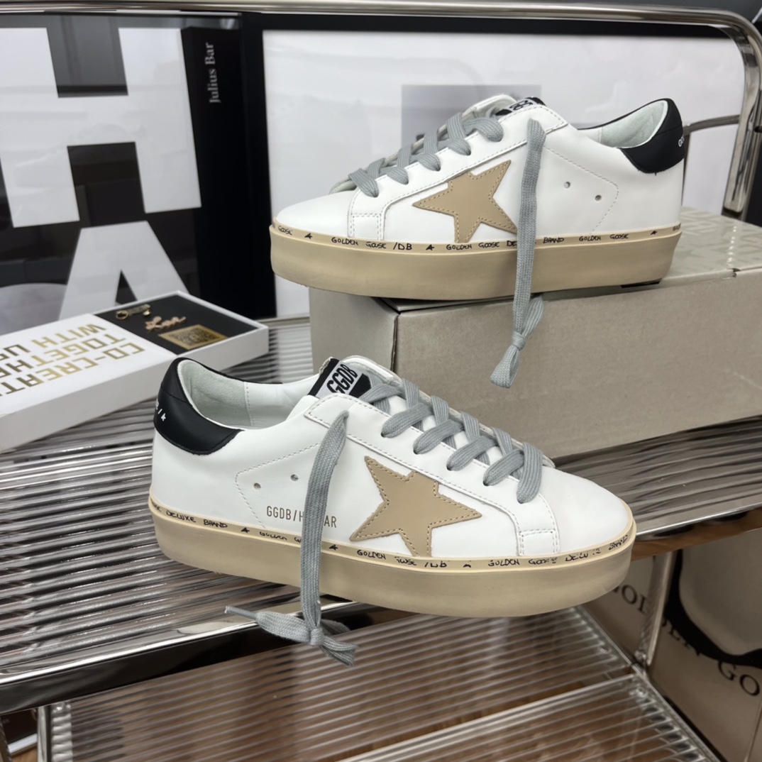 Golden Goose Hi Star Platform Sneakers White/Beige/Black