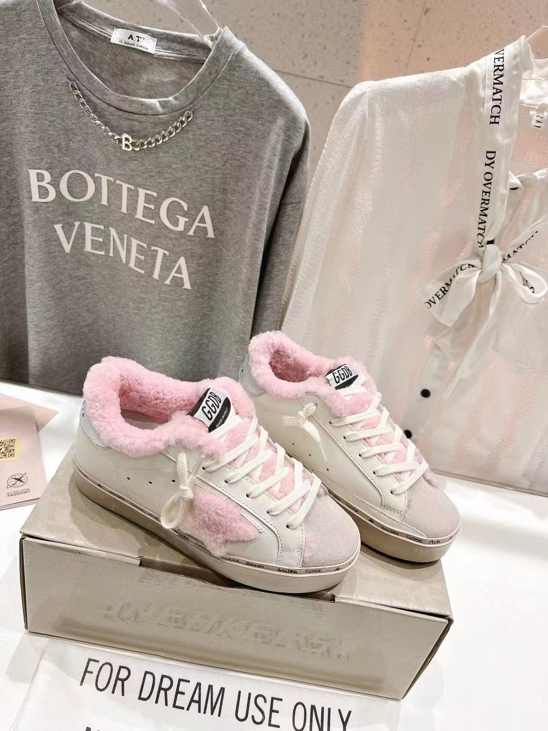 Golden Goose Hi Star Wool Lined Sneakers Pink