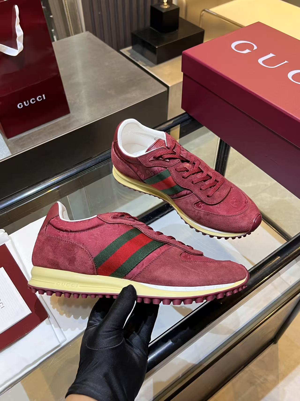 Gucci Re-Motion Platform Sneaker Burgundy
