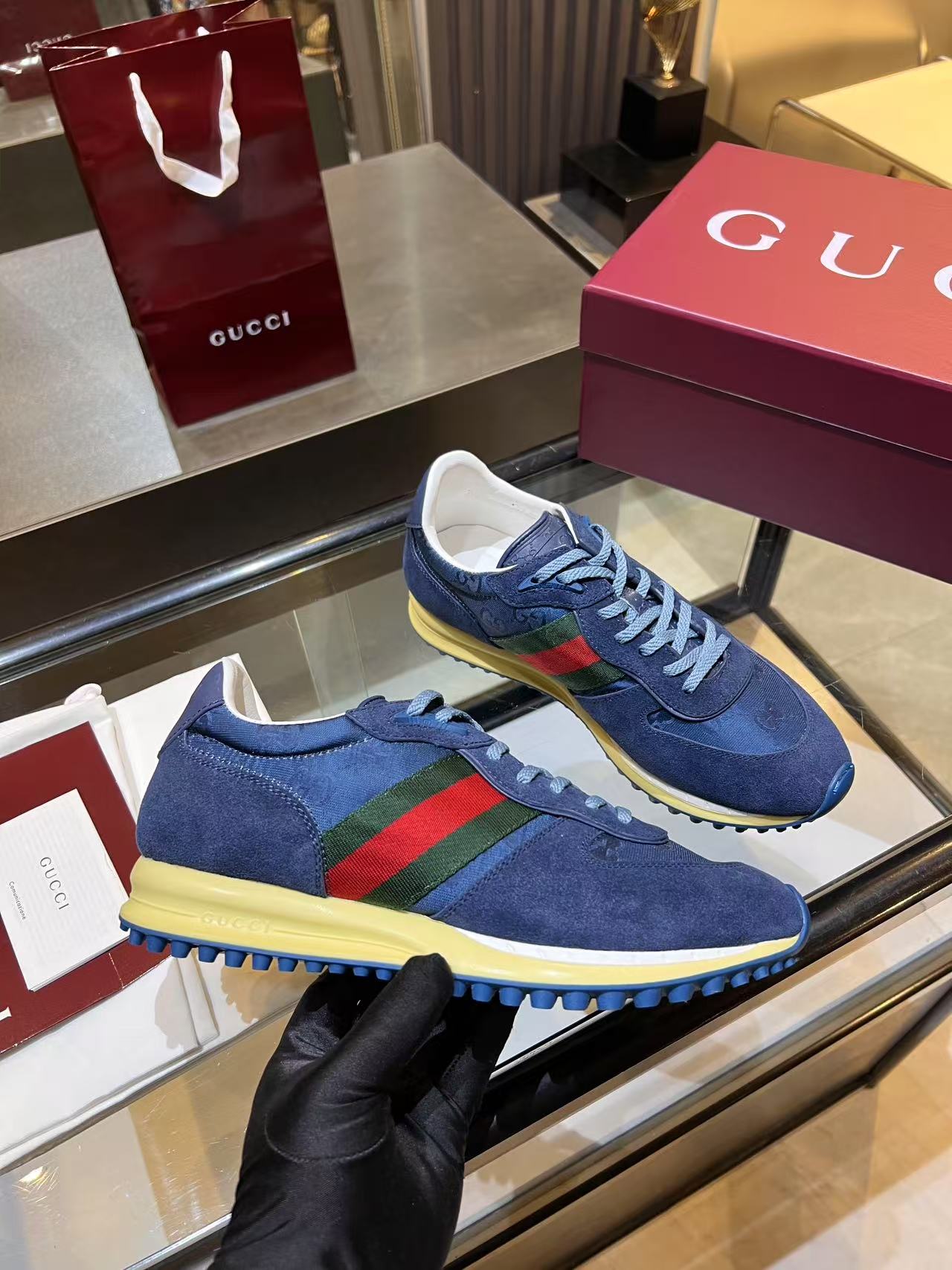 Gucci Re-Motion Platform Sneakers Navy