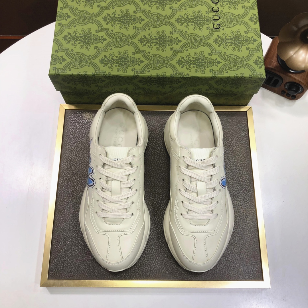 Gucci Chunky Dad Sneakers Blue Graphic Ivory