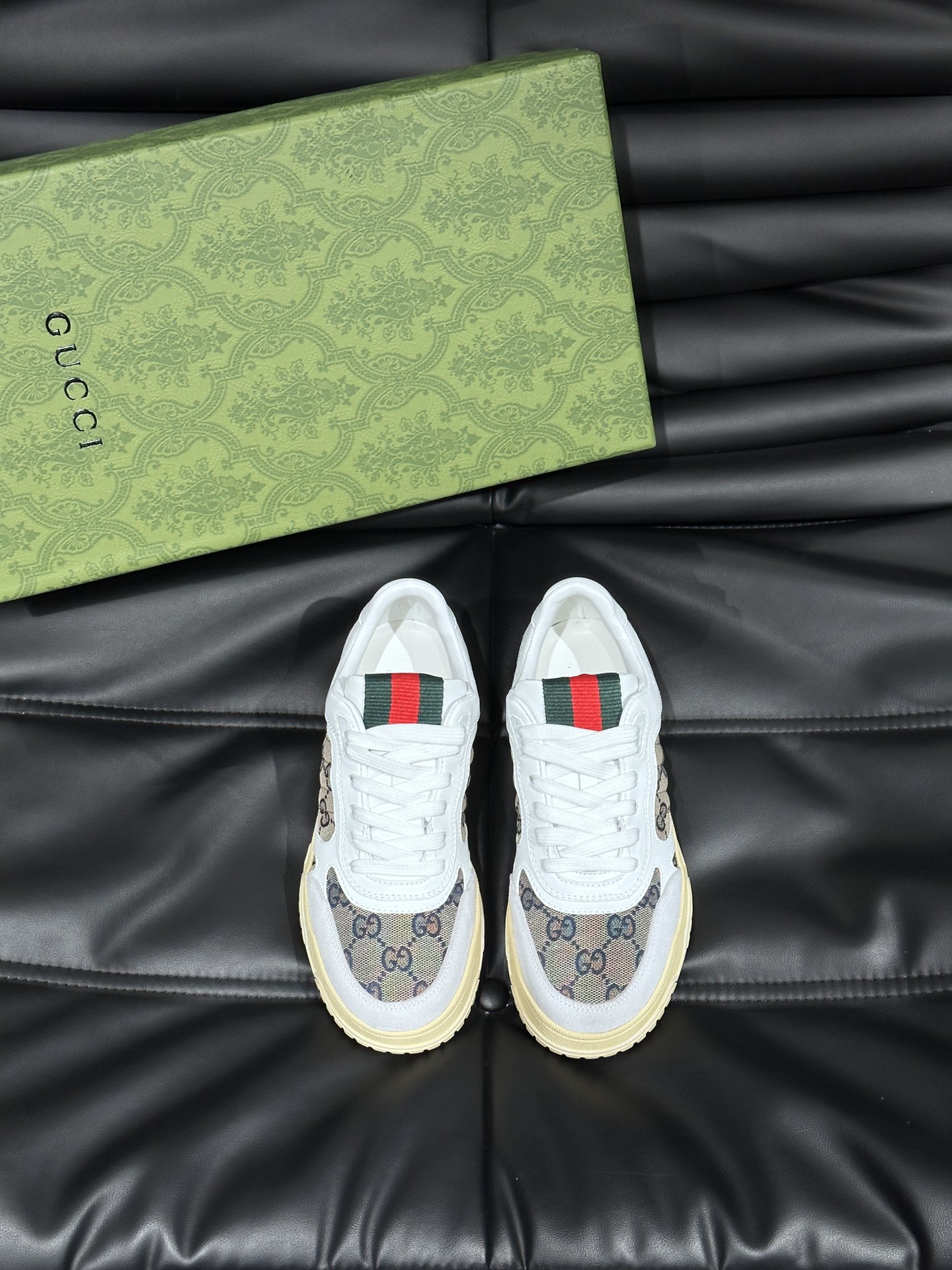 Gucci Re-Web GG Canvas Leather Sneakers White