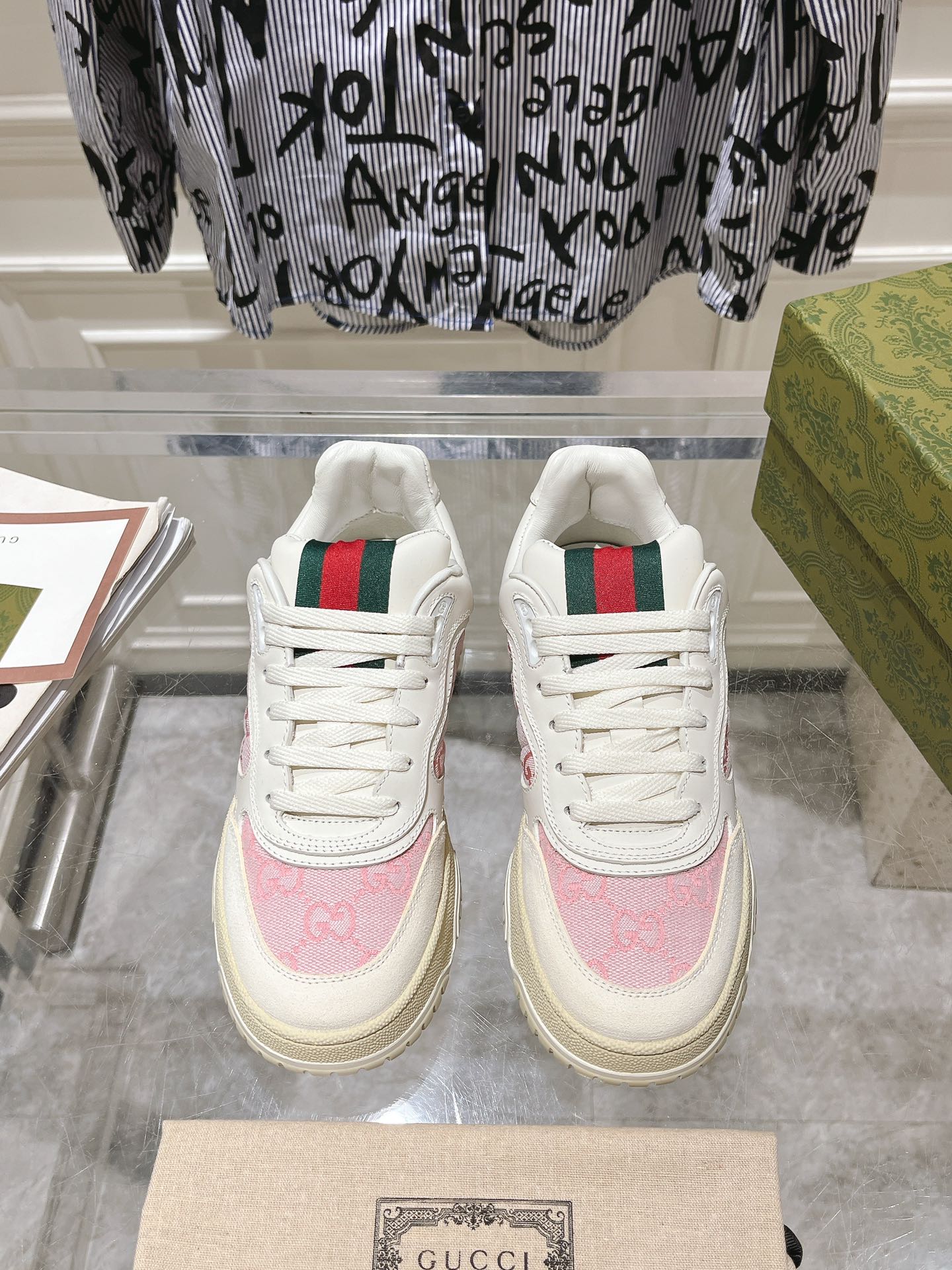 Gucci Vintage Distressed Sneaker Pink