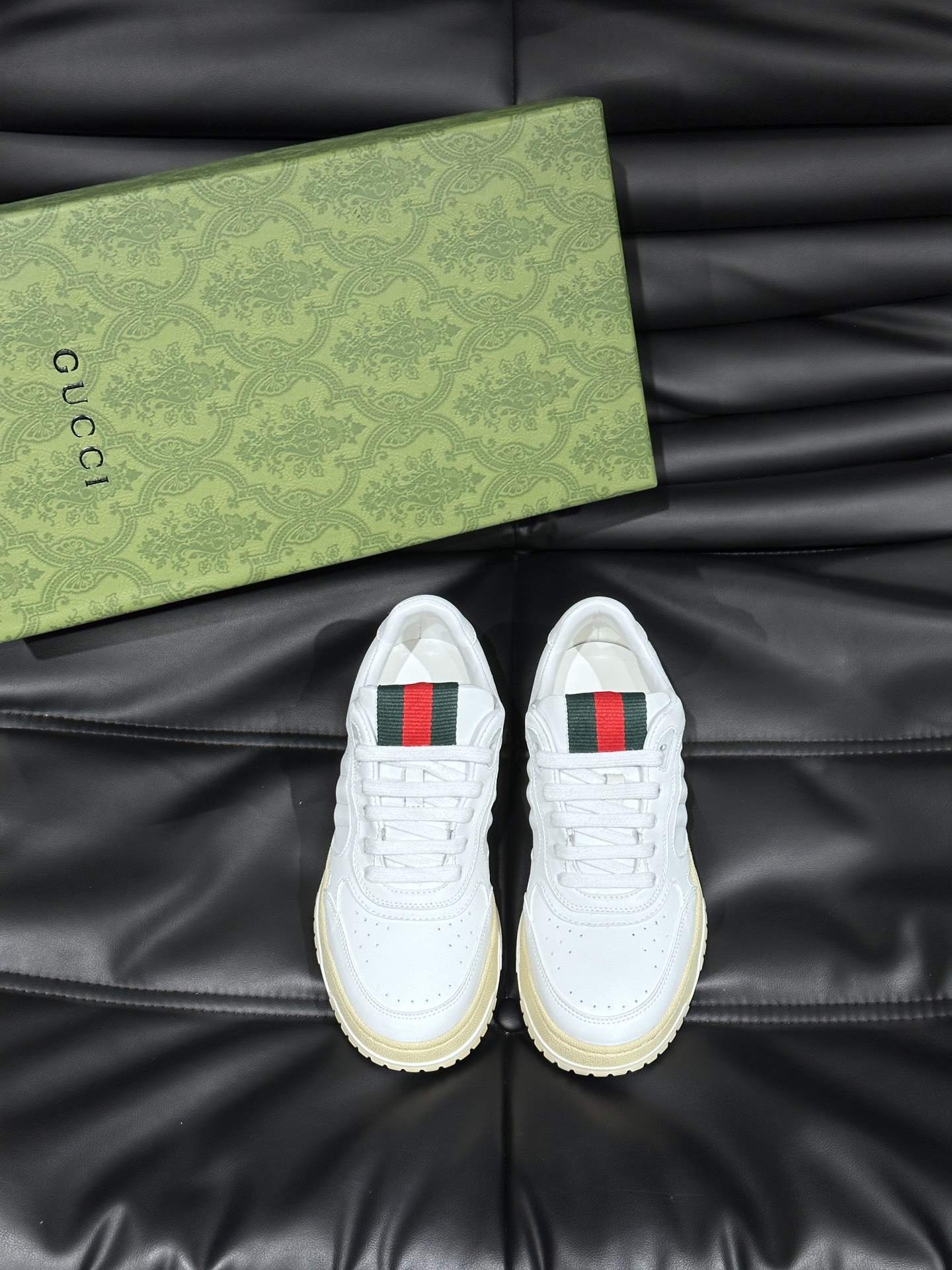 Gucci Re-Web Leather Sneakers White